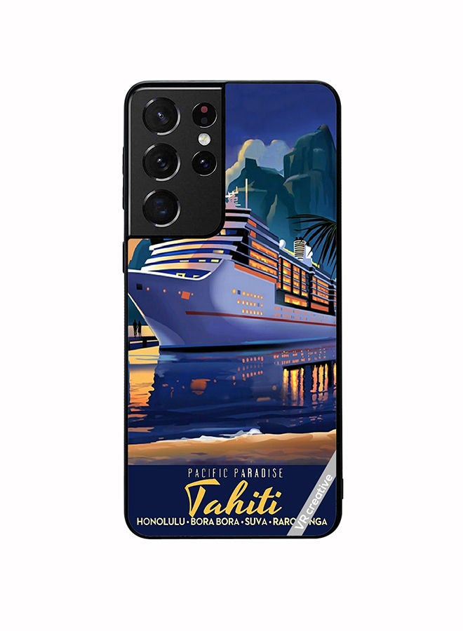 VR CREATIVE Protective Case Cover For Samsung Galaxy S21 Ultra 5G Pacific Paradise Design Multicolour - Image 1