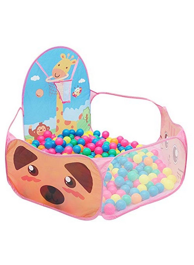 بيبي جو خيمة لعب على شكل زرافة من BabyGo مناسبة للفتيات والأولاد بعمر سنتين فما فوق، مسبح للأطفال (وردي) - Image 1