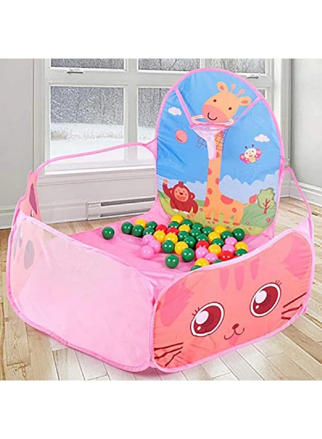 بيبي جو خيمة لعب على شكل زرافة من BabyGo مناسبة للفتيات والأولاد بعمر سنتين فما فوق، مسبح للأطفال (وردي) - Image 3
