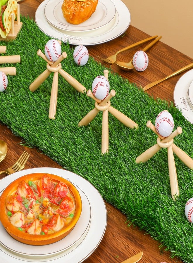 FineCheer 25 Pcs Baseball Centerpiece for Table Baseball Theme Party Decor Kit Includes Artificial Grass Mats Mini Ball Bat Stand Banner Decorations for Birthday DIY Sports Favors - Image 2
