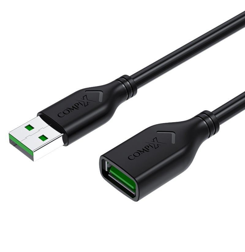 COMPIX USB 2.0 Extension Cable 5M (A Male to Female), High-Speed 480Mbps, 3D Silver-Plated Shielded USB Extension Cord for Laptop, Computer, PS5/PS4, Xbox, VR, Printer, Keyboard, MacBook, PC - Image 1