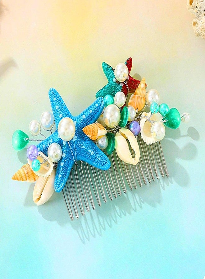 EVILD Mermaid Hair Accessories Starfish Hair Comb Wedding Hair Pieces for Women - Image 1