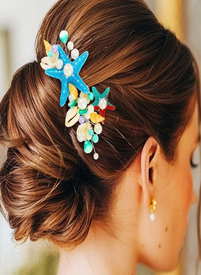 EVILD Mermaid Hair Accessories Starfish Hair Comb Wedding Hair Pieces for Women - Image 2