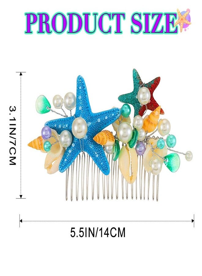 EVILD Mermaid Hair Accessories Starfish Hair Comb Wedding Hair Pieces for Women - Image 3