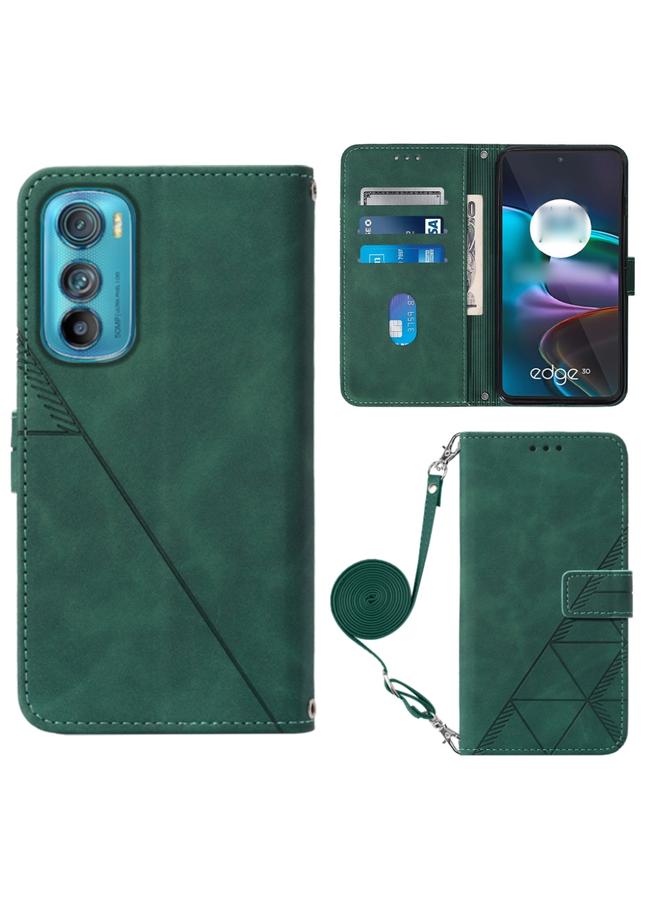 S-TOP Case For Motorola Edge 30 Crossbody 3D Embossed Flip Leather Phone Case - Image 1