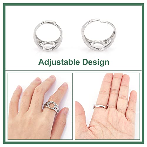 CHGCRAFT 10pcs Platinum Pad Ring Settings Adjustable Brass Ring Shanks Metal Eauropean Ring Settings for Rings Jewelry Making DIY Crafts,Tray: 10mm, 18mm Inner Diameter - Image 5
