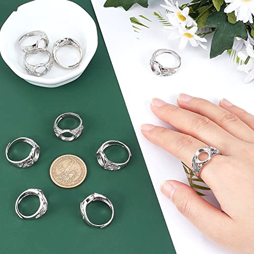 CHGCRAFT 10pcs Platinum Pad Ring Settings Adjustable Brass Ring Shanks Metal Eauropean Ring Settings for Rings Jewelry Making DIY Crafts,Tray: 10mm, 18mm Inner Diameter - Image 3