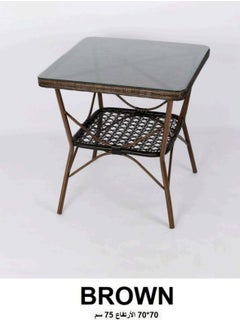 garden table outdoor glass rattan garden furniture 70*70*75cm