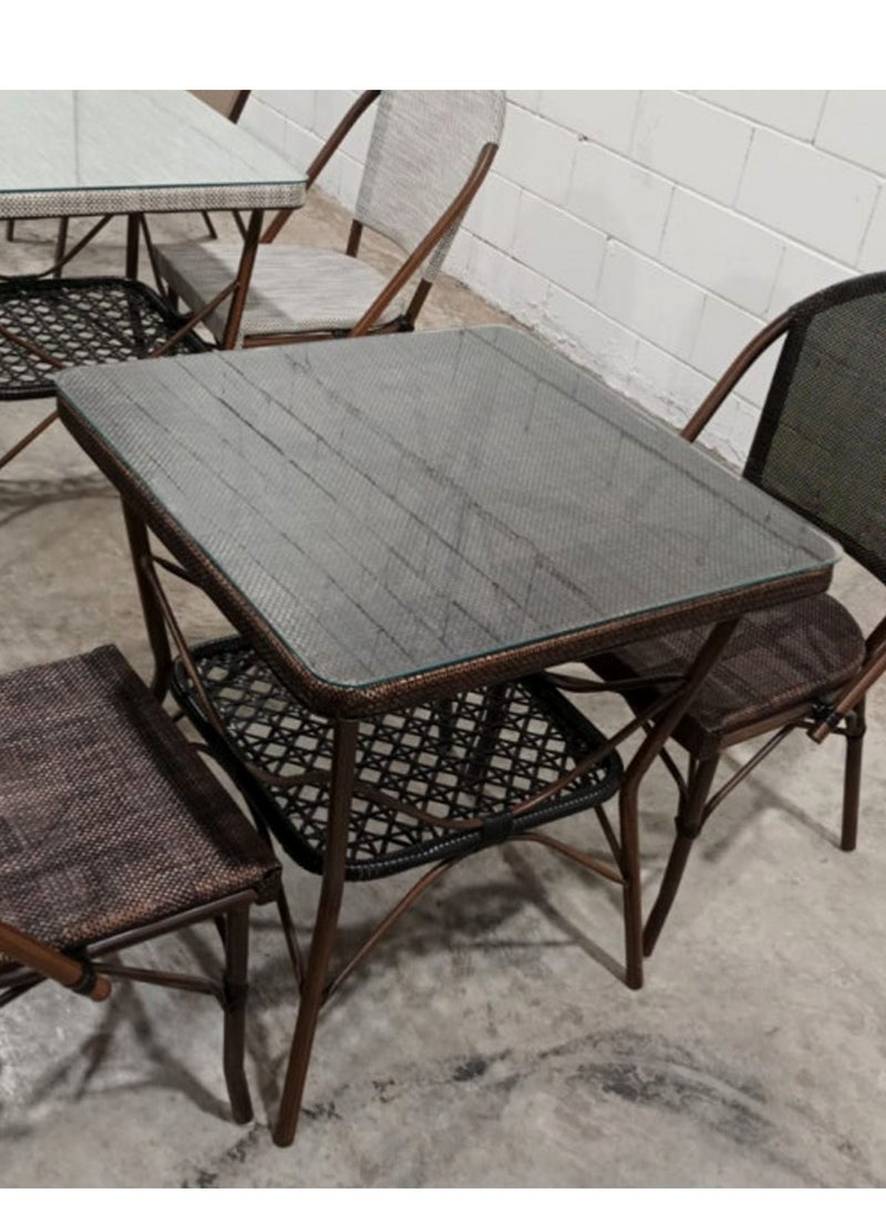 Living - garden table outdoor glass rattan garden furniture 70*70*75cm - Image 1