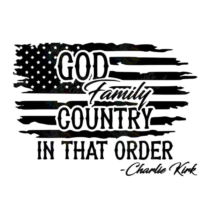 ColisPar 1 Pack God Family Country in that Order Charlie Kirk True American Hero Car Bumper Stickers Decals RIP Charlie Kirk Silenced But Not Forgotten Fly High in Loving Memory Charlie Truck Sticker 7 inch - Image 3