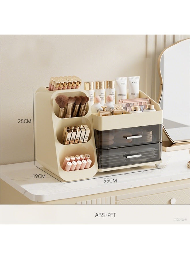Makeup Storage Box, Large Capacity Makeup Organizer - Multi-Layer Cosmetic Storage Box with Dividers and Drawers, Perfect for Bedroom and Bathroom - Image 2