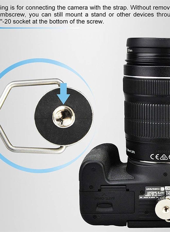 Fotasy Silver Stainless Steel D Ring Screw D Shaped Mounting Screw for Camera Strap Quick Release Rapid Shoulder Neck Sling Strap Belt for Camera DSLR SLR - Image 2