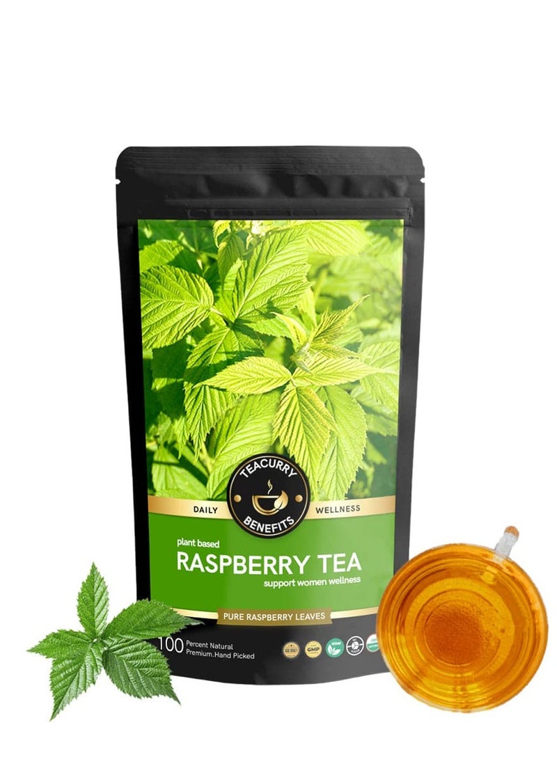 TEACURRY Raspberry Tea (50 Grams, 100 Cups) - Helps with Period health, Fertility, Labour & Child birth - Raspberry Leaf From Washington - Image 1
