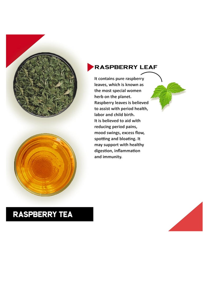 TEACURRY Raspberry Tea (50 Grams, 100 Cups) - Helps with Period health, Fertility, Labour & Child birth - Raspberry Leaf From Washington - Image 2