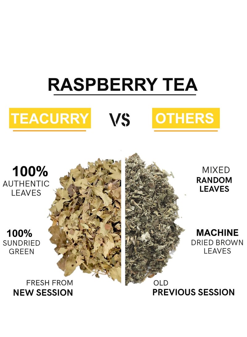 TEACURRY Raspberry Tea (50 Grams, 100 Cups) - Helps with Period health, Fertility, Labour & Child birth - Raspberry Leaf From Washington - Image 4