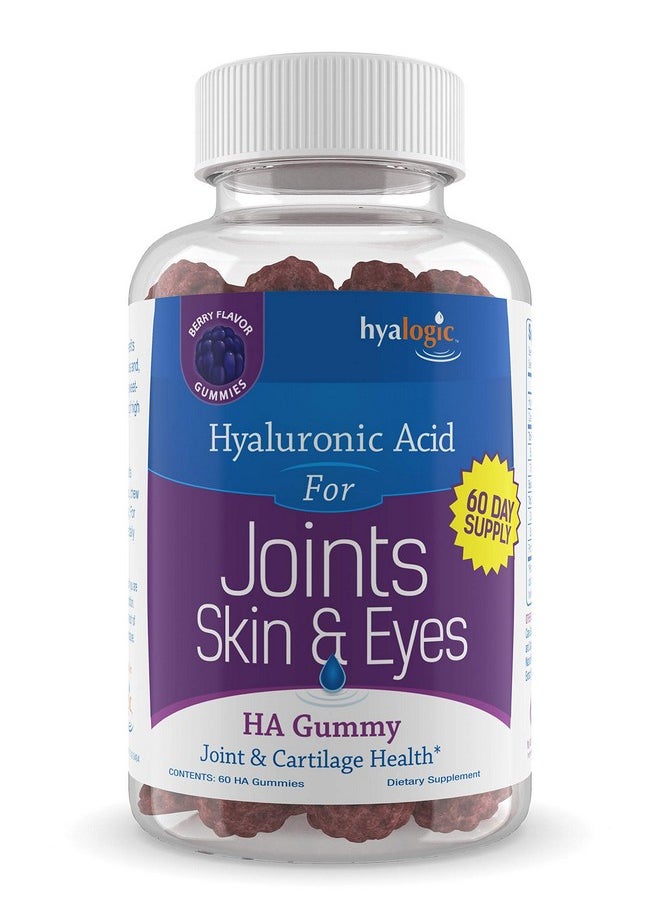 Hyalogic Hyalogic Chewy HA Gummies Mixed Berry Flavor Hyaluronic Acid Gummies - Gluten-Free Gummy Vitamins for Adults - HA Supplement for Joints, Skin & Eyes -60 Count (120 mg)  - Image 1
