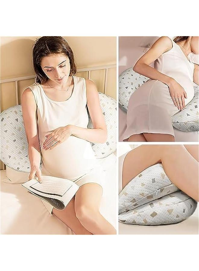 Pregnancy Pillow for Sleeping, Pregnancy Body Pillow for Pregnant Women Maternity Pillow Wedge, Detachable and Adjustable Double-Sided with Pillow Cover Support for Pregnancy Belly/Back Support - Image 2
