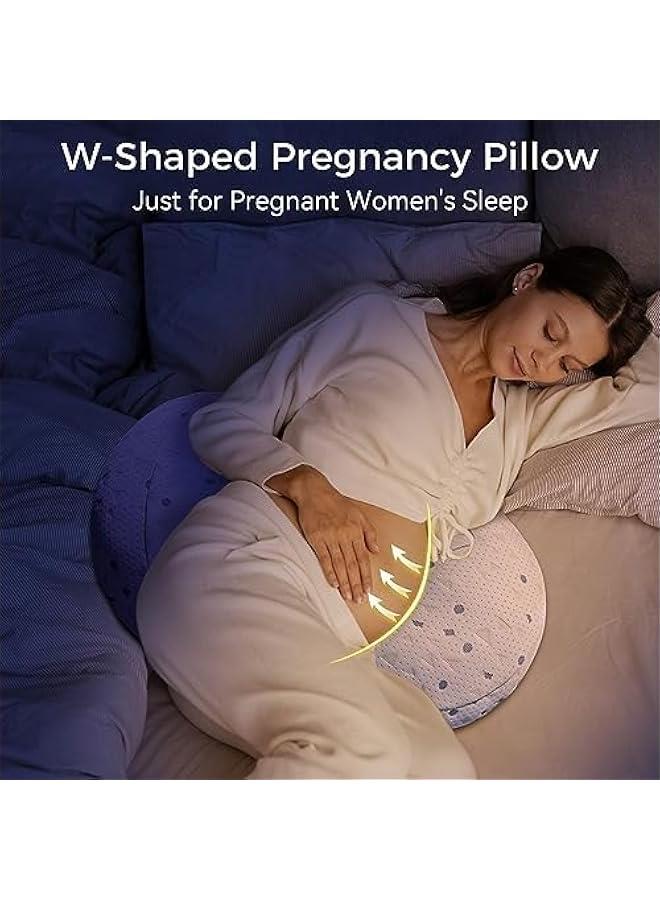 Pregnancy Pillow for Sleeping, Pregnancy Body Pillow for Pregnant Women Maternity Pillow Wedge, Detachable and Adjustable Double-Sided with Pillow Cover Support for Pregnancy Belly/Back Support - Image 5