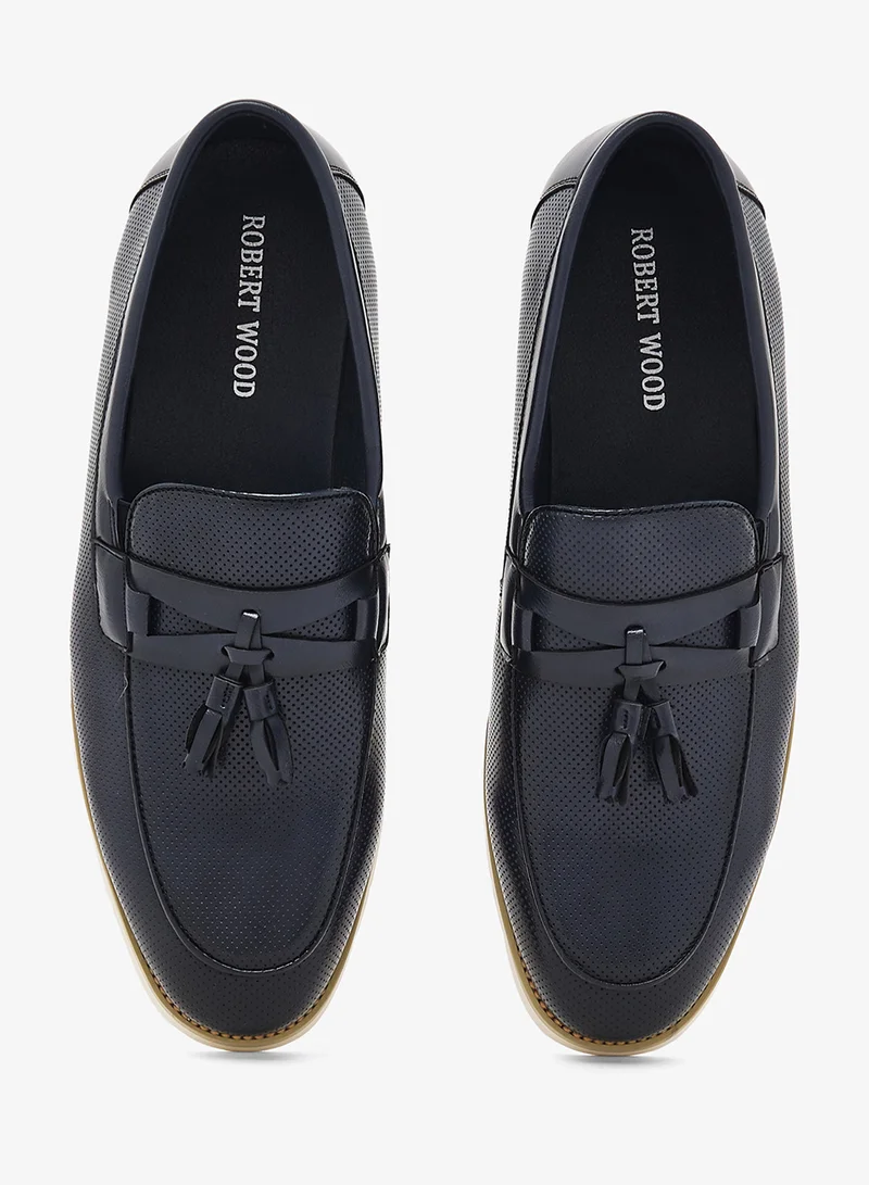 Robert Wood Ripple Tassel Detail Casual Slip Ons