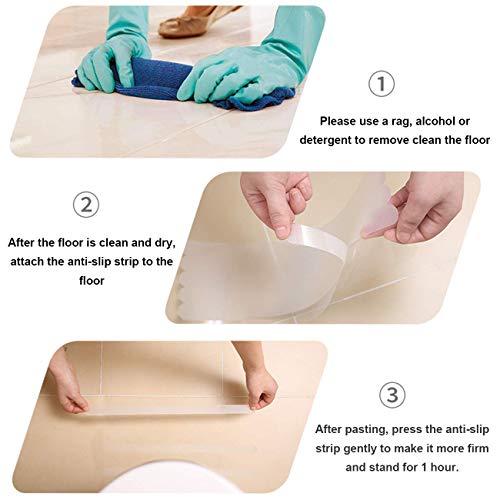 KPNG Bathtub Stickers Non-Slip,Safety Shower Treads Strips,Gritty Textured Slip-Resistant Treads,Bathroom Tubs Showers Strips Anti Skid Tape Mat for Shower,Tub,Steps (Clear) (Pack of 10, White) - Image 2