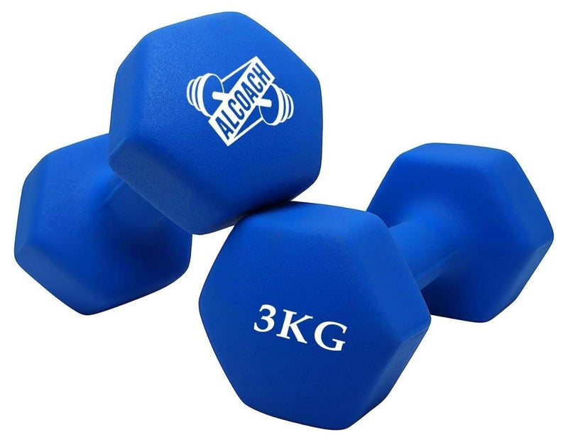 ALCOACH Set Of 2 Hexagonal Dumbbell 3x3Kgkg - Image 1