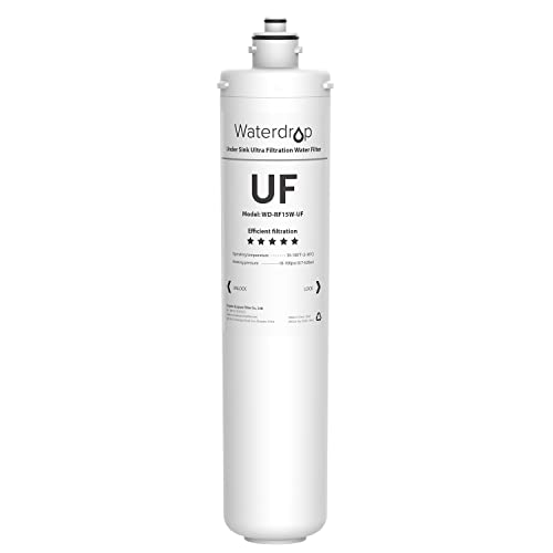 Waterdrop فلتر مياه ووتر دروب RF15W-UF 0.01 ميكرون، يقلل من الرصاص والكلور والطعم السيئ والرائحة، سعة عالية 19,000 جالون، بديل لنظام تصفية المياه تحت الحوض من ووتر دروب، أبيض - Image 1