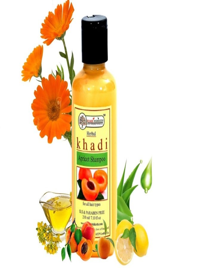 KHADI RISHIKESH Herbal Apricot Shampoo for Hair Growth Reduces Frizz Split Ends & Fall Control - Natural Shampoo for Repairing Damaged & Dry Hair Suitable for All Hairs Type| SLS & Paraben Free, 210ml - Image 2