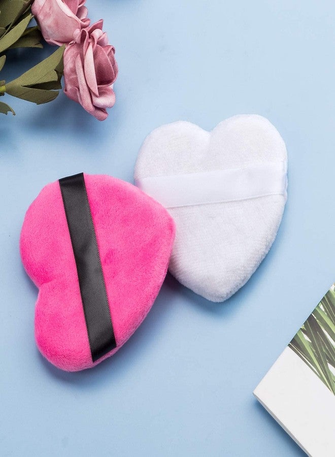Ruby Face RUBYFACE Makeup Blendiful Puffs,Large Face Powder Puffs Cotton Velour Tear Drop Shape and Love Shape Puff,Makeup Tool Beauty Sponges Blender (Love Heart - Mini + Peach Heart - Big, PACK OF 2 PCS) - Image 1