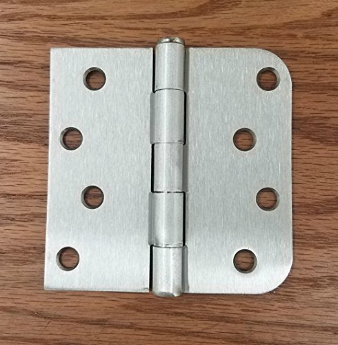 Hinge Outlet 4 Inch Exterior Door Hinges - 5/8 Inch Square Corner - Removable Pin for Smooth Operation (Satin Nickel, 2 Pack) - Image 2
