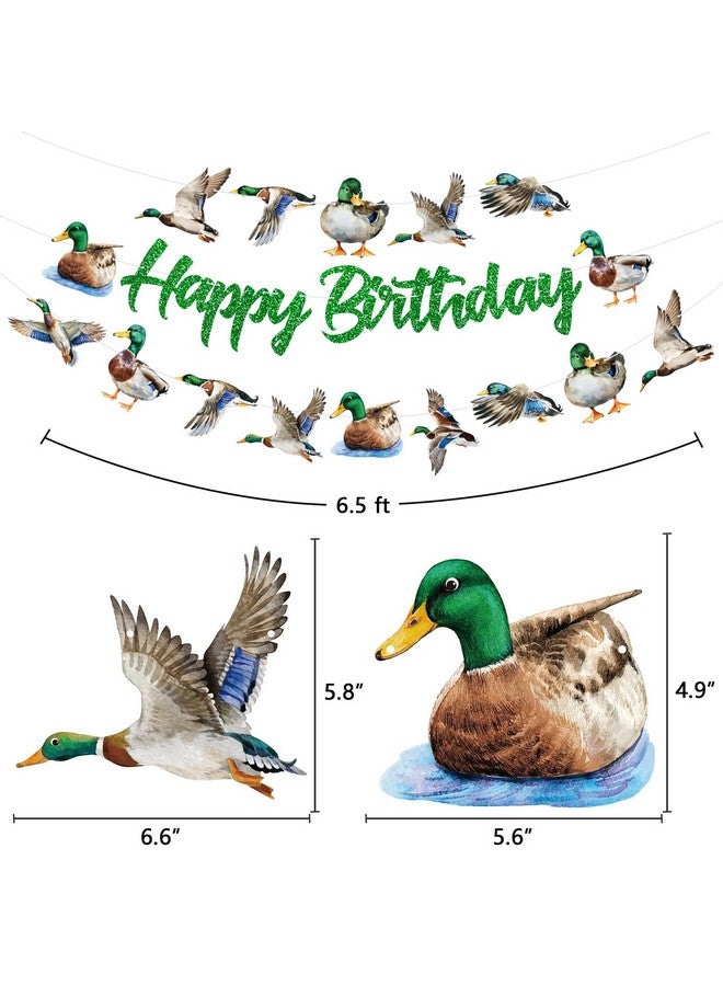 TBEEJ Mallard Duck Party Banners 3Pcs Happy Birthday Banners Garland for Boy Girls Theme Baby Shower Birthday Party Supplies - Image 4