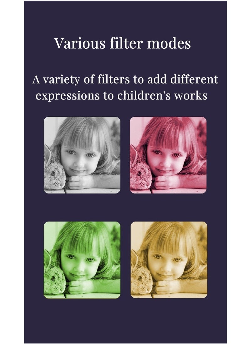 DOSCHER Children Camera HD Digital Video Photo Recorder for Boys and Girls Toy Gift Pink - Image 4