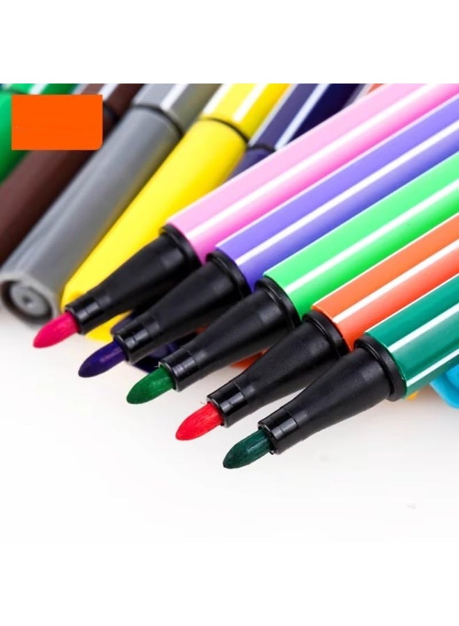 Amitasha Sketch Pen Set 48 Colors Washable Water Color Markers Pens Aesthetic School Supplies Fine Coloring Markers for Kids Adult Book Cards Drawing Craft Kit Teacher Office Supplies - Image 2