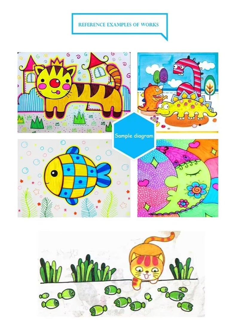 Amitasha Sketch Pen Set 48 Colors Washable Water Color Markers Pens Aesthetic School Supplies Fine Coloring Markers for Kids Adult Book Cards Drawing Craft Kit Teacher Office Supplies - Image 5