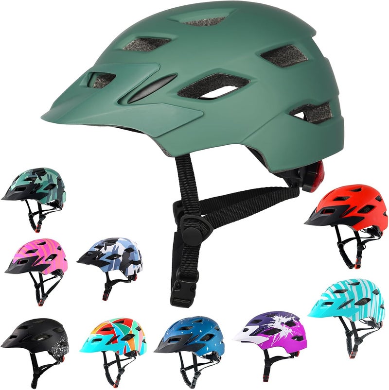 Bavilk Kids Bike Helmet, Kids Boys Girls Bike Helmets with LED Light Detachable Visor Children Youth Teen Multi-Sport for Skating Cycling Scooter Skateboard Adjustable & Lightweight 19.7"-22.4" - Image 1