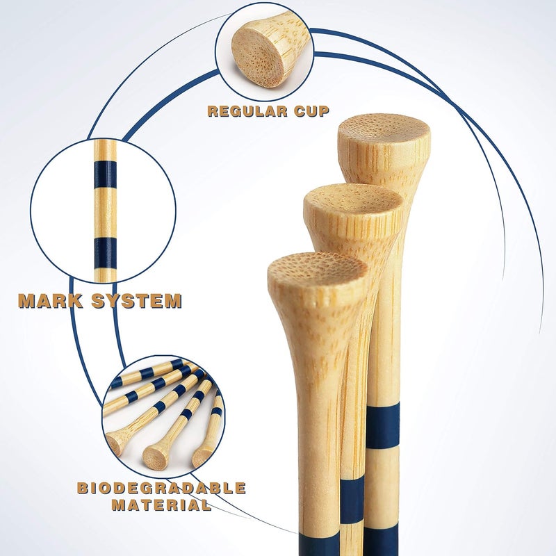 Champkey Premium Bamboo Golf Tees Pack of 170-120 Pcs Long Tees with 50 Pcs Short Tees Assorted Pack - Friendly Biodegradable Material Golf Tee - Image 3