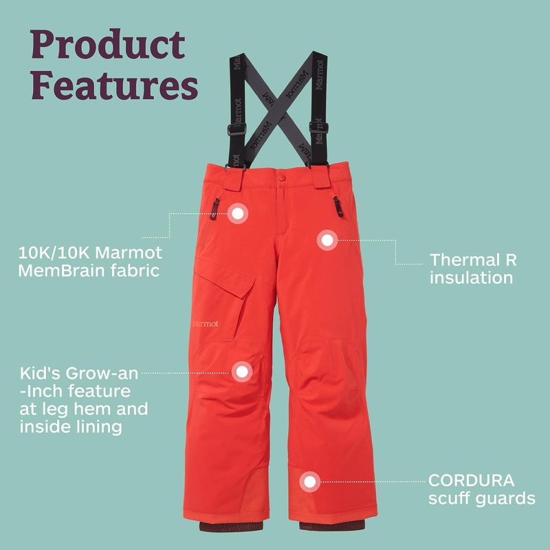 Marmot Kid's Edge Insulated Snow Pant - Kids Snowpants for Winter, Skiing, Snowboarding, Tubing, and Snow Fun, Cairo, Medium - Image 5