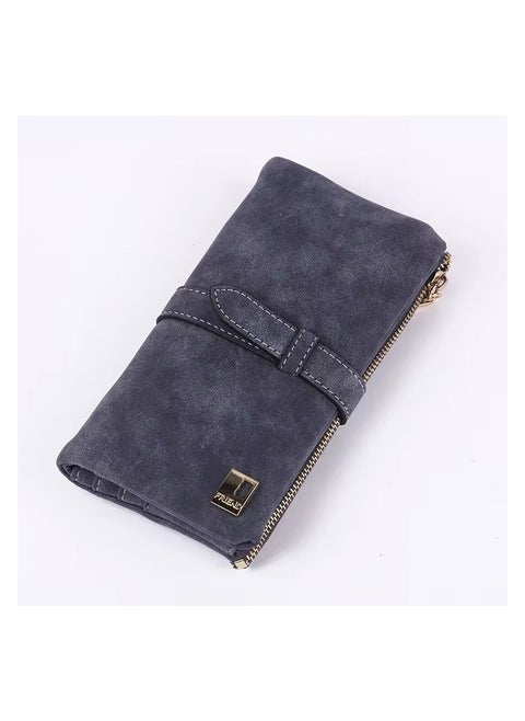 Women Wallet Soft Leather Wallet  Multiple Card Slots Purse Large Capacity Clutch Bag With Zipper And Wrist Strap