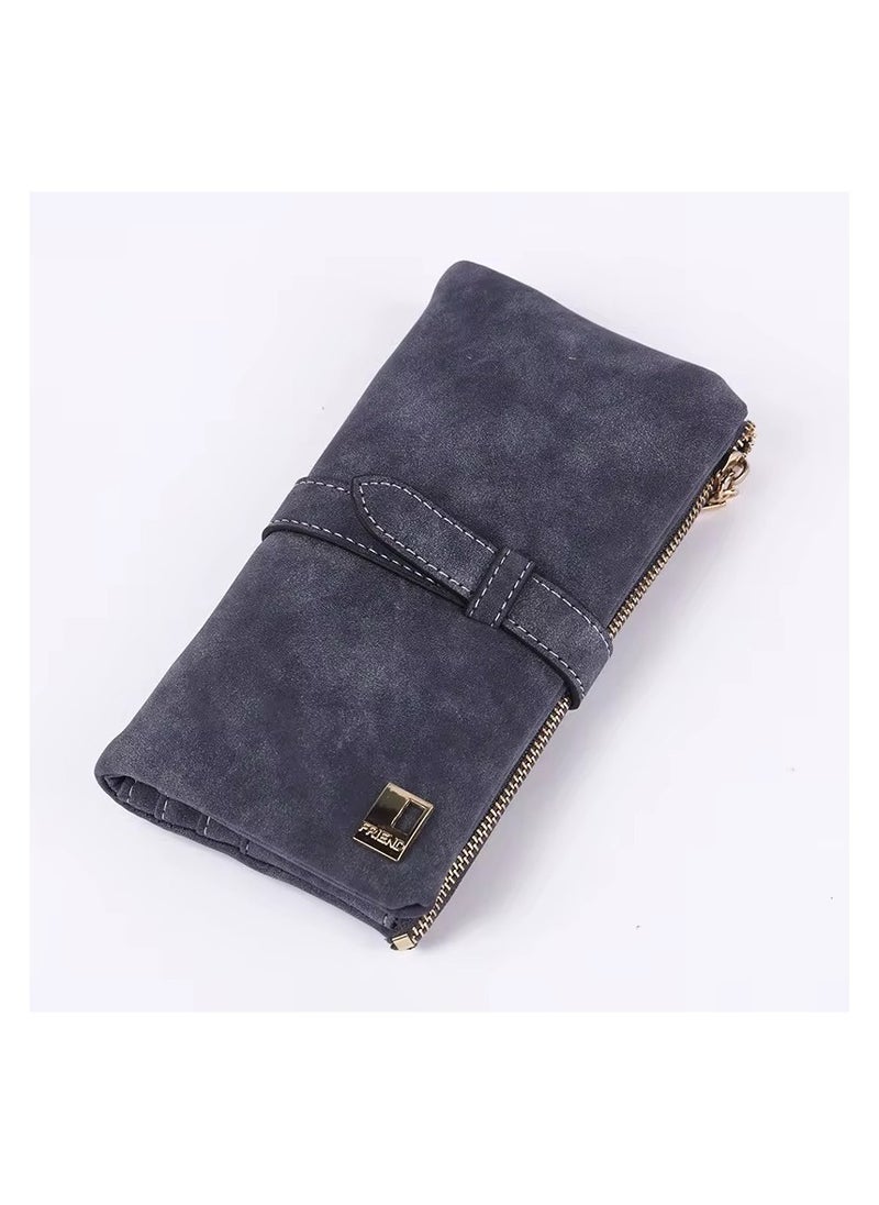 Generic - Women Wallet Soft Leather Wallet  Multiple Card Slots Purse Large Capacity Clutch Bag With Zipper And Wrist Strap - Image 1