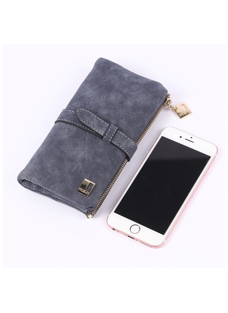 Generic - Women Wallet Soft Leather Wallet  Multiple Card Slots Purse Large Capacity Clutch Bag With Zipper And Wrist Strap - Image 1
