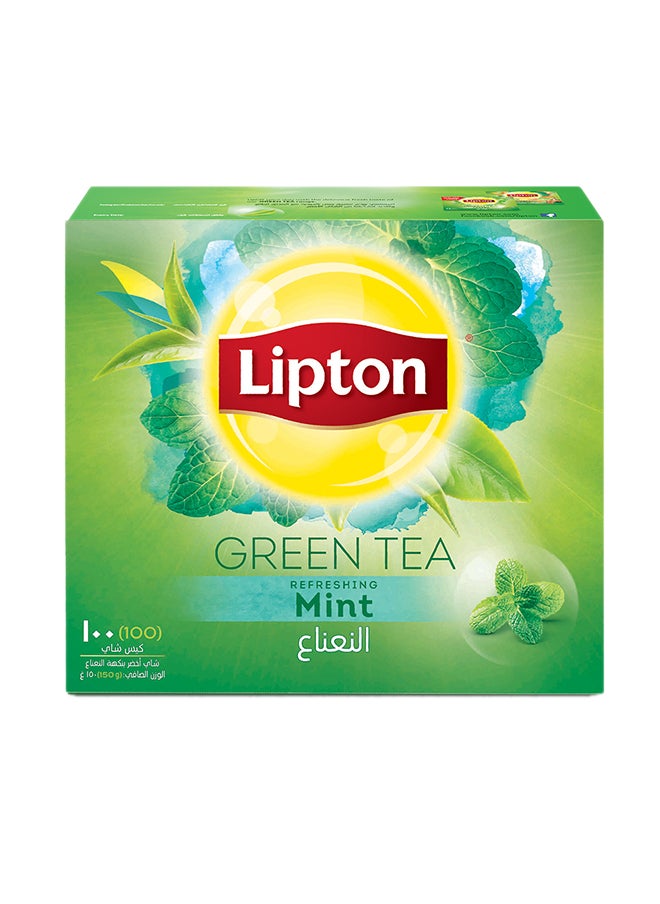 Lipton - Green Tea Mint 100 Bags 1.5grams - Image 1