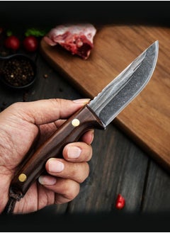 Browning Carbon Steel Boning Knife Sharp Wooden Handle Knife Handle Meat Knife Barbecue Outdoor Knife - Curved Blade  - Image 2