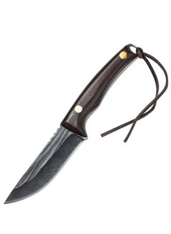 Browning Carbon Steel Boning Knife Sharp Wooden Handle Knife Handle Meat Knife Barbecue Outdoor Knife - Curved Blade  - Image 3