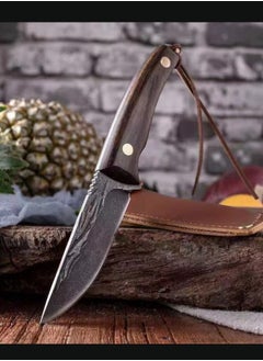 Browning Carbon Steel Boning Knife Sharp Wooden Handle Knife Handle Meat Knife Barbecue Outdoor Knife - Curved Blade  - Image 4