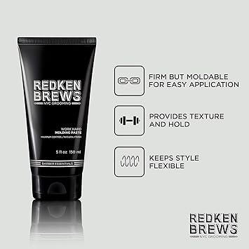 REDKEN Brews Work Hard Mens High Hold Molding Paste For a Matte Finish 150 ml P2066000 - Image 4