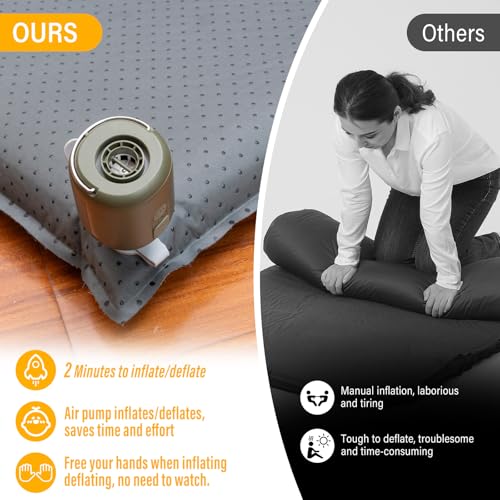 M KARMATER SUV Air Mattress Car Bed, Inflatable Car Camping Pad with Air Pump, Ultrathick Memory Foam Camping Mattress, 9.0 R-Value Insulated Sleeping Pad 2 Person, Camping Mat for Hiking and Backpacking - Image 3