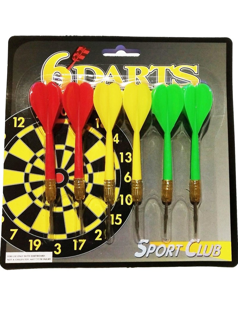 Generic Steel Tip Darts for Standard Dart Board Set Of 6 Pcs, Multicolor  - Image 2