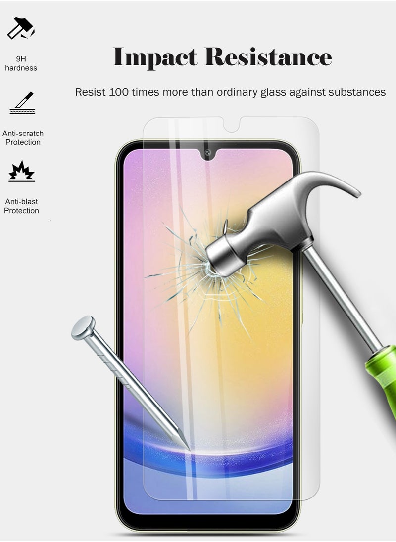 Techie - Samsung Galaxy A25 Case and Screen Protector Combo Pack 2 in 1 - Transparent TPU Bumper Case with HD Tempered Glass Screen Protector - Image 1