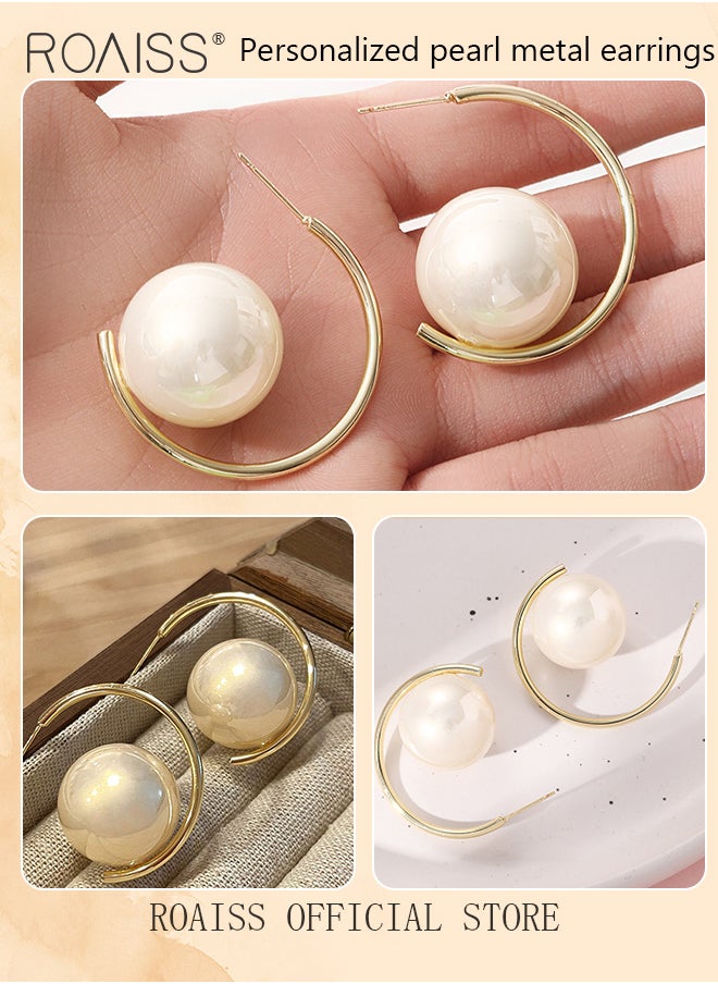 Women Geometric Pearl Earrings Round Shaped Pearl Earrings Enhancing Facial Features Suitable for Wedding Receptions Banquets Bridal Occasions and Formal and Casual Events - pzsku/ZEF8E330D822B8E347619Z/45/_/1722219192/43559a04-fc42-4e90-9ad6-15faa31e1e9d