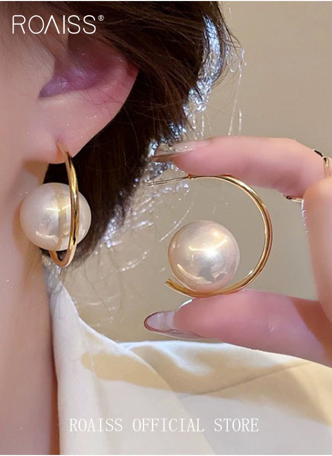 Women Geometric Pearl Earrings Round Shaped Pearl Earrings Enhancing Facial Features Suitable for Wedding Receptions Banquets Bridal Occasions and Formal and Casual Events - pzsku/ZEF8E330D822B8E347619Z/45/_/1722219205/6fe273c8-c623-48fb-b489-ae4223edff97