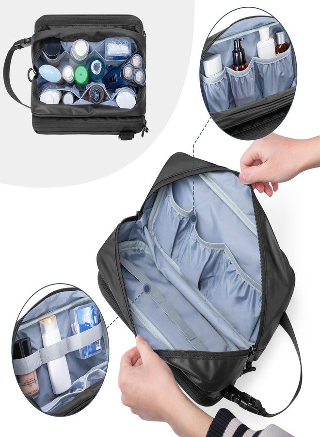 Prokva Toiletry Travel Bag for Men Tactical Hygiene Bag, Shaving Kit Toiletries Organizer Dopp Kit with Large Capacity, Black (Empty Bag Only) - Image 3